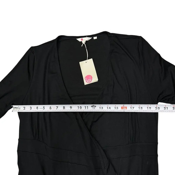 NWT Boden (14 R) Black Long Maxi Wrap Tie Waist Knotted Long Sleeve Dress - Picture 8 of 9